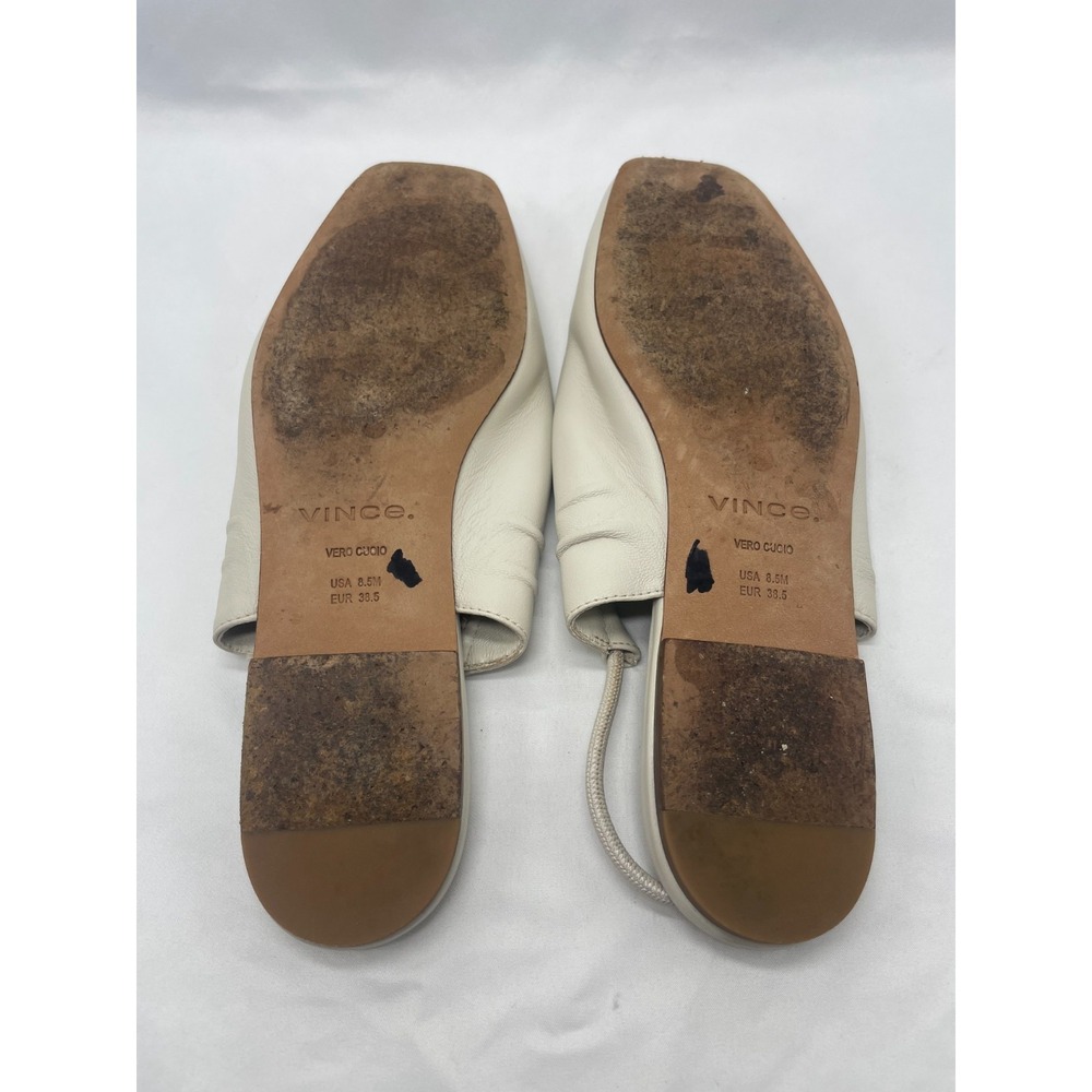Vince Cadya Square Toe Slingback Flat Womens Cream 8.5M 38.5 - Picture 9 of 11